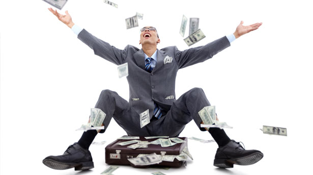 Man-enjoying-rain-of-money-via-Shutterstock