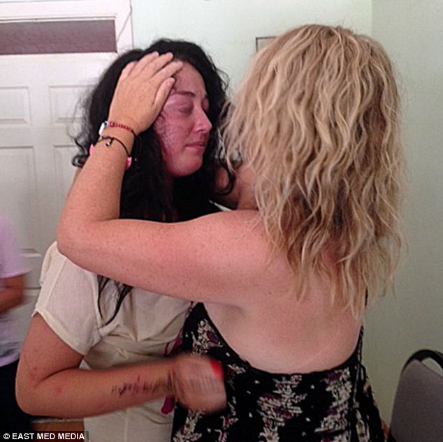 Tearful reunion: Faye Jones, 16, was finally reunited with her mother Rhonda Jones at Mugla Police Station this afternoon after she went missing with 22-year-old Turkish waiter Murat Can Ertani.