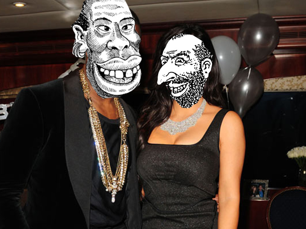 Kanye West And Kim Kardashian.