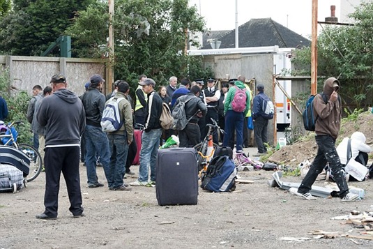 Romanians in Hendon being rounded up by the Police earlier this year