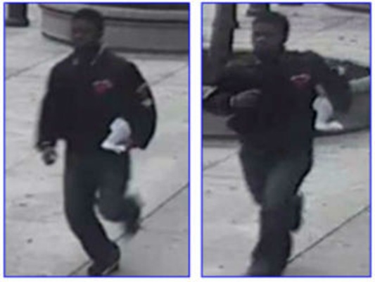 Surveillance photo of Black suspect in gross sexual imposition kidnapping case
