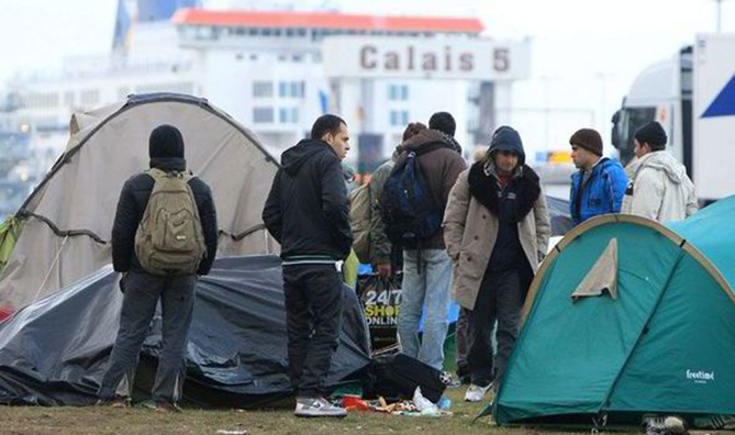 Foreign traitors and criminals (asylum seekers) camp out at the port of Calais looking for their chance to invade Britain.