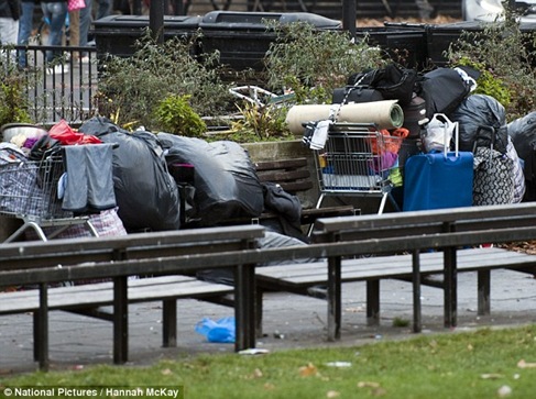 Gypsy sleeping quarters at Marble Arch.