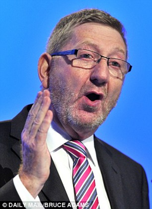 Horrible unshaven lout Len McCluskey, the leader of the Unite union.