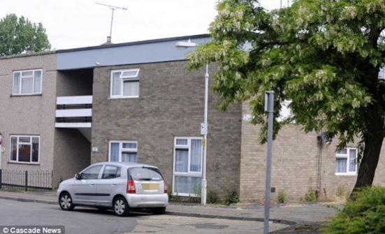 The officer jumped 12ft out of a first-floor window at this flat in Basildon, Essex, after he was attacked