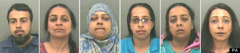 BEST QUALITY AVAILABLE</p><p>Undated Lancashire Police handout photos of (left - right) Tamoor Ditta, Tosif Ditta, Atfah Ditta, Ghazala Ditta, Nayyar Mehmood and Nighat Morris, six Muslim siblings involved in a planned "brutal and sustained" attempted kidnap and assault of the white woman who was in a relationship with their sister who have been jailed for up to six years. PRESS ASSOCIATION Photo. Issue date: Friday January 24, 2014. Sarah Harrison, 35, was targeted as she left her place of work in Blackburn, Lancashire, as the family sought to discover where she and her partner Nazma Ditta, 28, were living. CCTV captured the fierce struggle that Miss Harrison put up as she fended off attempts to bundle her into a car in broad daylight on June 20 last year. Preston Crown Court heard how Miss Harrison feared that acid would be thrown in her face as shouts of "get her in, get her, you've messed with the wrong Muslims" were heard. She was confronted by sisters Atfah Ditta, 32, and Ghazala Ditta, 31, who got out of a parked silver Toyota Corolla car. They were joined by another sister Nighat Morris, 38, and brother Tahmoor Ditta, 26, who produced a metal tool which he brandished at a work colleague of Miss Harrison. See PA story COURTS Kidnap. Photo credit should read: Lancashire Police/PA Wire </p><p>NOTE TO EDITORS: This handout photo may only be used in for editorial reporting purposes for the contemporaneous illustration of events, things or the people in the image or facts mentioned in the caption. Reuse of the picture may require further permission from the copyright holder.