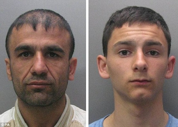 Hassan Abdulla, left, and Jan Kandrac were part of a gang jailed for a total of 54 years at the Old Bailey in London for raping and sexually abusing girls as young as 12 in Peterborough