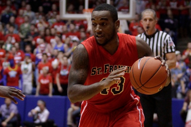 St. Francis Terriers guard Sheldon Hagigal (43) during the NCAA Basketball game between the Dayton Flyers and the St. Francis Terriers.