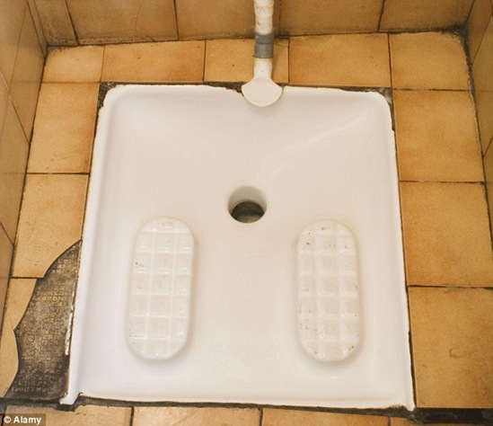 A squat toilet has been installed in a DHL warehouse in Swindon