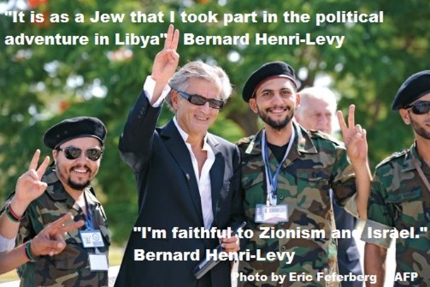 Zionist Bernard Henri_Levy at Libya with soldiers in Libya Photo by Eric Feferberg AFP-Getty Images