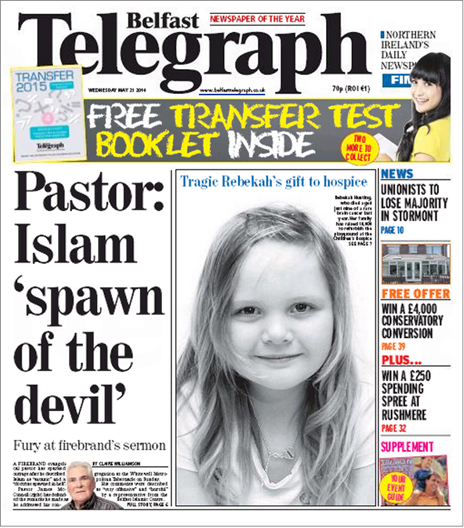 Belfast-Telegraph-Islam-spawn-of-devil