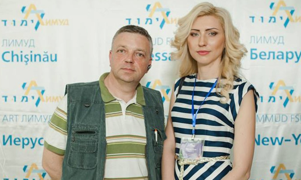 Misha Gorbachov, deputy director of the Jewish Community of Chisinau, and Limmud Moldova co-organizer Julia Seinman.  In Moldova, even Jewesses are pretty hot, apparently. 