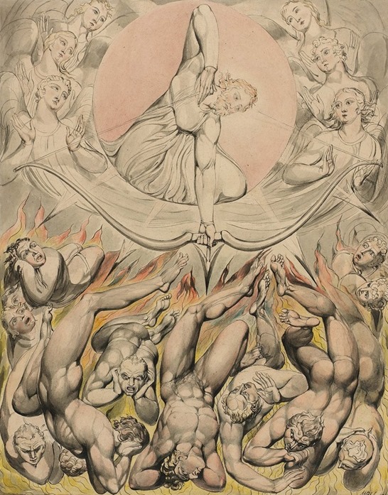 William Blake British Romanticism 1757-1827 the-casting-of-the-rebel-angels-into-hell-1808