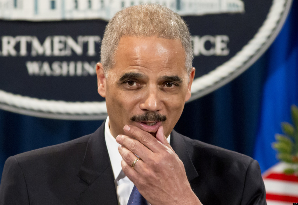 The low-level retard Eric Holder actually believes - and expects you to agree - that what may be millions of White people are involved in a secret evil conspiracy to hurt Black people's feelings.