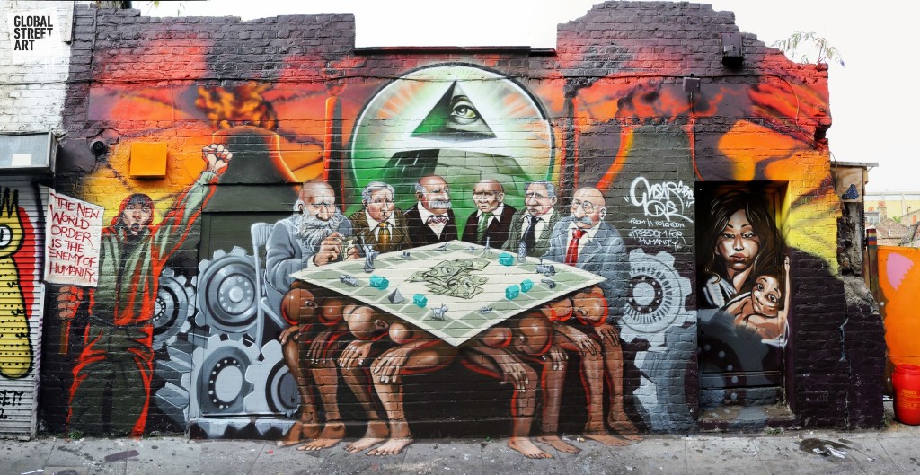 The Jews forced this mural to be removed, claiming that it was 'anti-Semitic,' by doing so they admitted that all banks are owned by Jews.