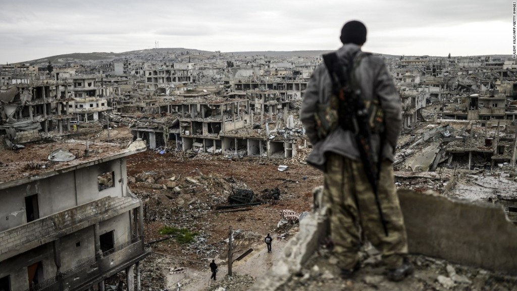 Kobani, Syria: ISIS dudes are definitely good at making a mess.