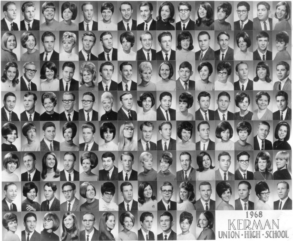 Class of 1968, Kerman High School, Kerman CA—now 81% Hispanic.