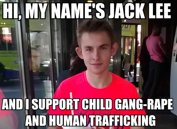 Jack Lee Child Rape Supporter