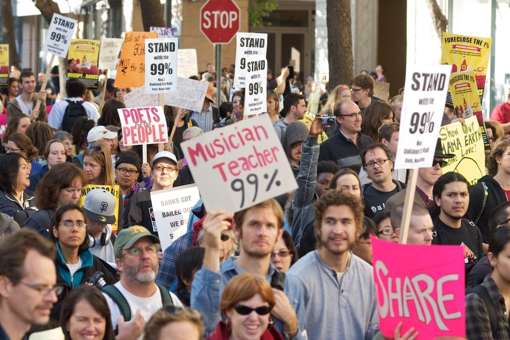 "We are the 99%" was the phrase used by the Occupy Wall Street protesters who were funded by billionaires and achieved absolutely nothing.