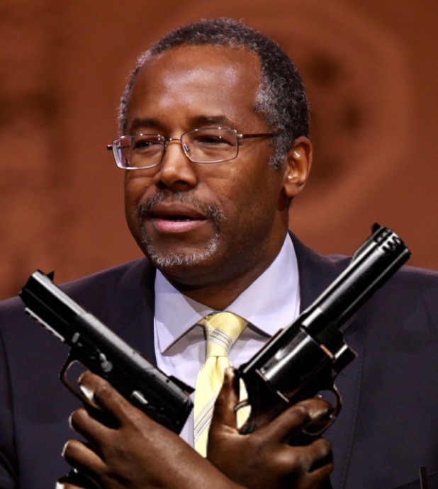 During his recent speaking tour, Carson brought his guns onto stage with him and repeatedly told audiences that he would "keel any muffugguh who fuggs wiff my money."