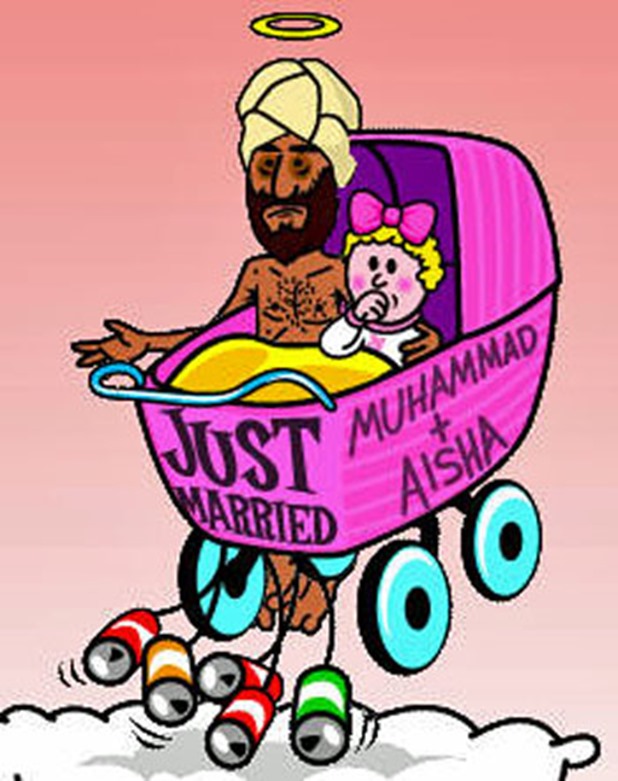 prophet-muhammad-aisha-pedophile-marriage-baby-stroller-cartoon