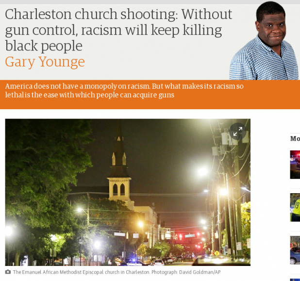Actual op-ed in the Guardian. Ban guns because of White crime.