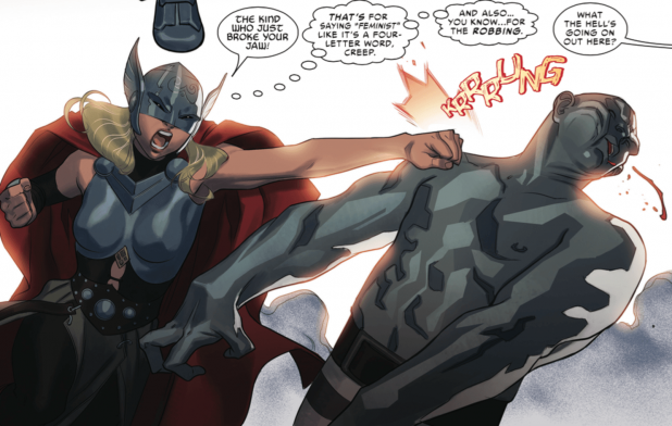 Aaron's Thor is aggressively feminist.