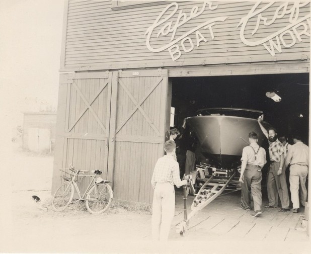 White guys before they were demonized; Caper Craft Boat Works was operated by Glen Elliott Vinnedge on Sea Island from 1957 until 1964, turning out some beautiful vessels up to 32 feet long.