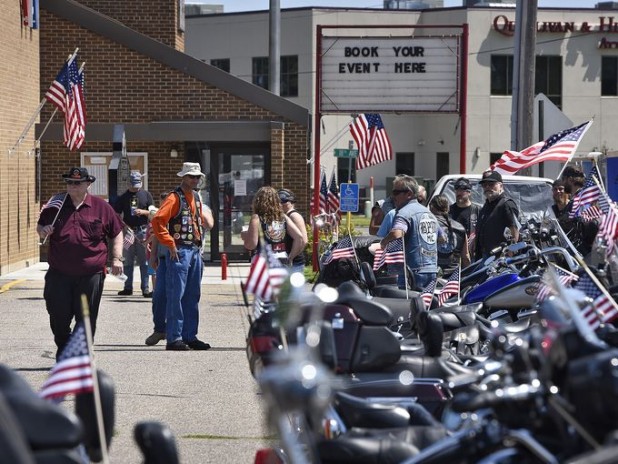 The evil racist war veterans used the American flag and motorcycles - both symbols of hate - to try and intimidate the peaceful and innocent Somalians.