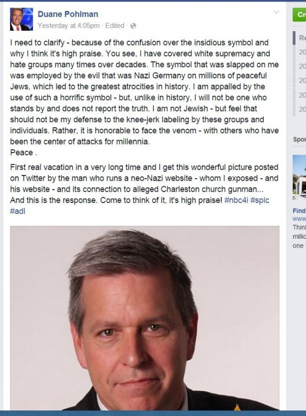 The claim he's not a Jew, posted on his Facebook (later deleted).