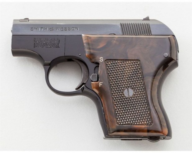 A Smith and Wesson .22 caliber semi-automatic handgun