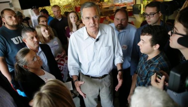 Jeb visits Iowa, meets actual Americans.