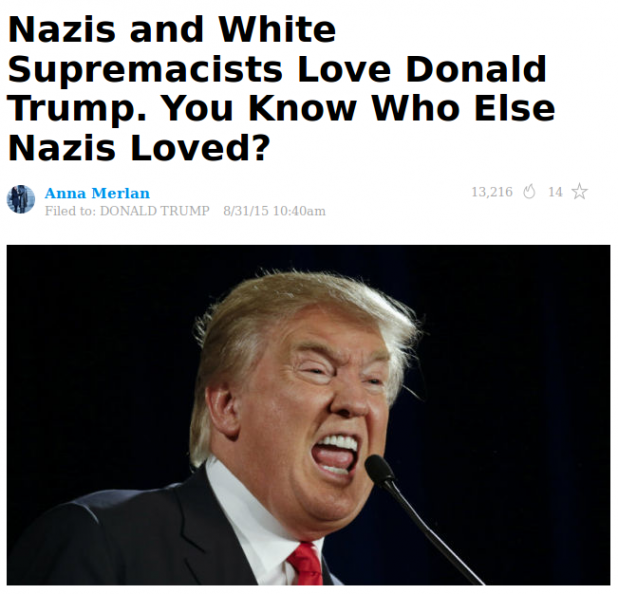 "Nazis, Nazis, Nazis. Trump, Trump, Trump. White Supremacy. Trump, Nazis, Nazis." -Jews 