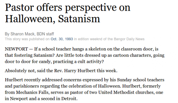 In 1993, I was 9-years-old, and the media was obsessed with the idea that Halloween may be satanism.