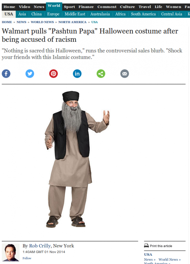 Walmart pulls "Pashtun Papa" Halloween costume after being accused of racism - Telegraph 2015-09-26 17-25-10