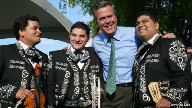 Jeb Bush is great at uniting Whites and Mexicans. He also unites Blacks with his wife. 