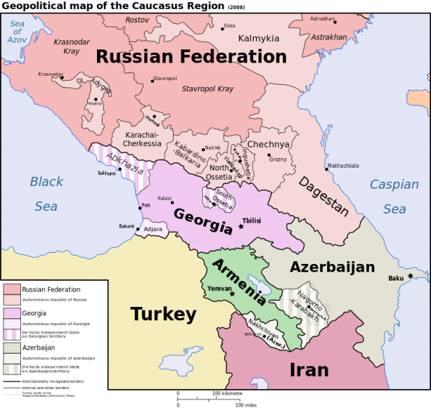The Caucasus region presently.