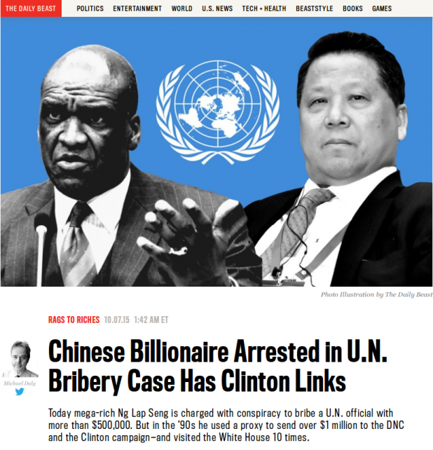 Chinese Billionaire Arrested in U.N. Bribery Case Has Clinton Links - The Daily Beast 2015-10-08 14-54-09