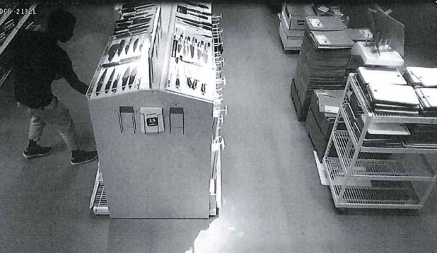 Failed “asylum seeker” and nonwhite invader from Eritrea, Abraham Ukbagabir removes two knives from the shelf of an Ikea in Vasteras, Sweden, moments before using the weapons to kill two white Swedes.