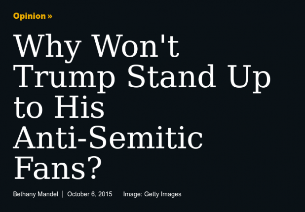 Actual headline in the Jewish Daily Forward