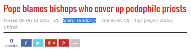 The term "pedophile priests" is used exclusively by journalists such as Sheryl Goldberg who want to protect the image of homosexuals. More honest media just called it "sex abuse."