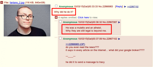 In another /r9k/ thread, someone gave a reasonable response, but it was probably someone from /pol/ who just showed up to see what these autist robots were up to after their dude shot up a school.