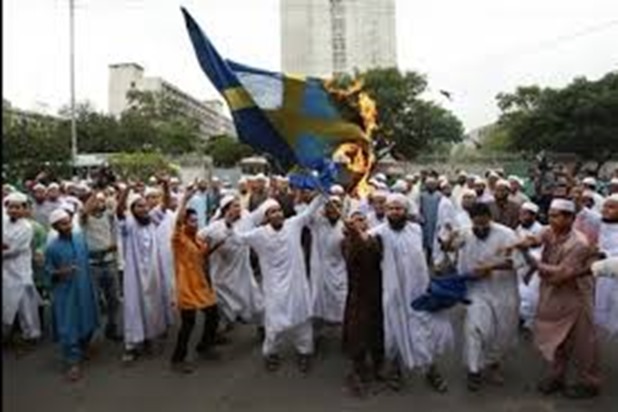 swedenmuslimflagburning