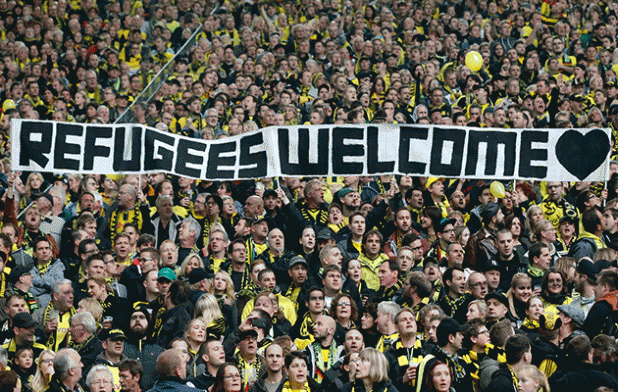 Germany-fans-refugees-wel come