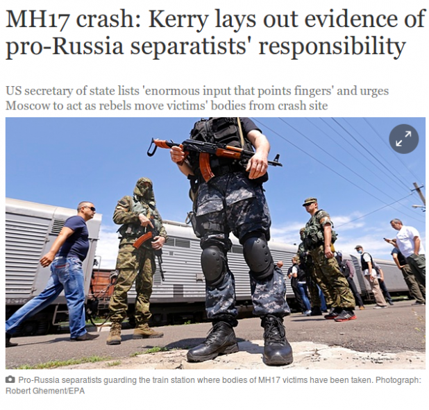 The Guardian, 4 days after the shootdown of MH17