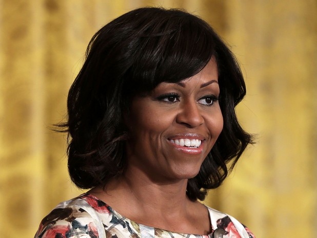 WASHINGTON, DC - APRIL 30: U.S. first lady Michelle Obama speaks during a veterans employment event in the East Room April 30, 2013 at the White House in Washington, DC. Michelle Obama and Jill Biden encousrged the private sector to step up the hiring of veterans. (Photo by Alex Wong/Getty Images)