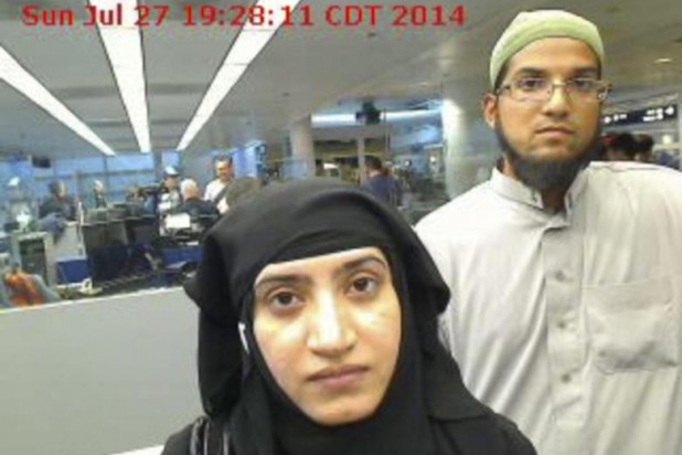 Newly married San Bernardino shooters arriving in the US last year. Pakistani-born Tashfeen Malik entered the country on a "fiancé visa", passing "rigorous" vetting by US authorities.
