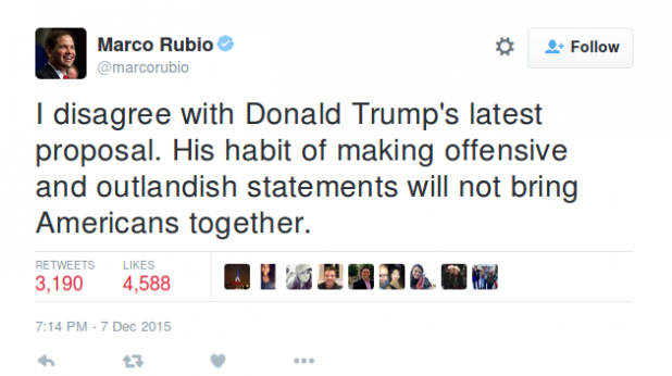 Marco Rubio believes 65% of Republican voters are "offensive and outlandish." 