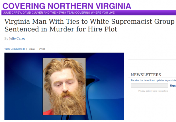 Virginia Man With Ties to White Supremacist Group Sentenced in Murder for Hire Plot | NBC4 Washington