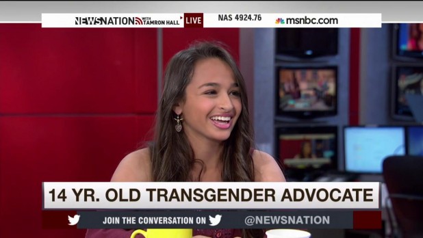 "Jazz Jennings" is a tranny who was given a television show to promote this sickest of behavior patterns to children. 